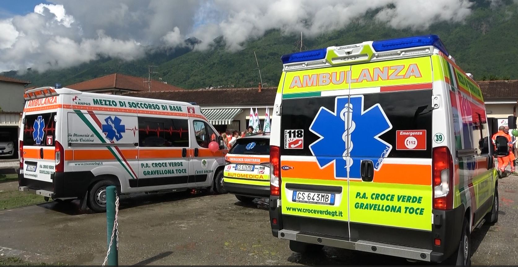 Tre nuovi mezzi in dotazione alla Croce verde di Gravellona Toce