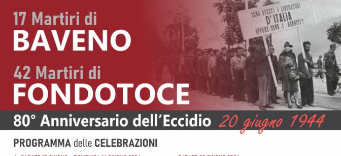 Verbania ricorda questo fine settimana l'80° anniversario dei Martiri di Fondotoce