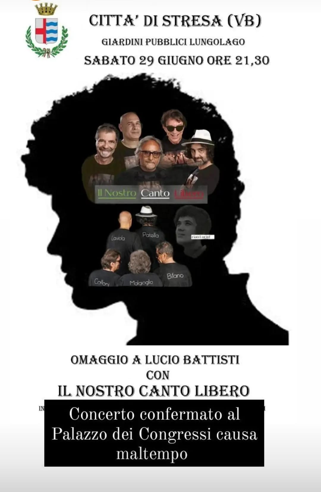 Omaggio a Lucio Battisti sabato sera a Stresa al Palazzo dei Congressi