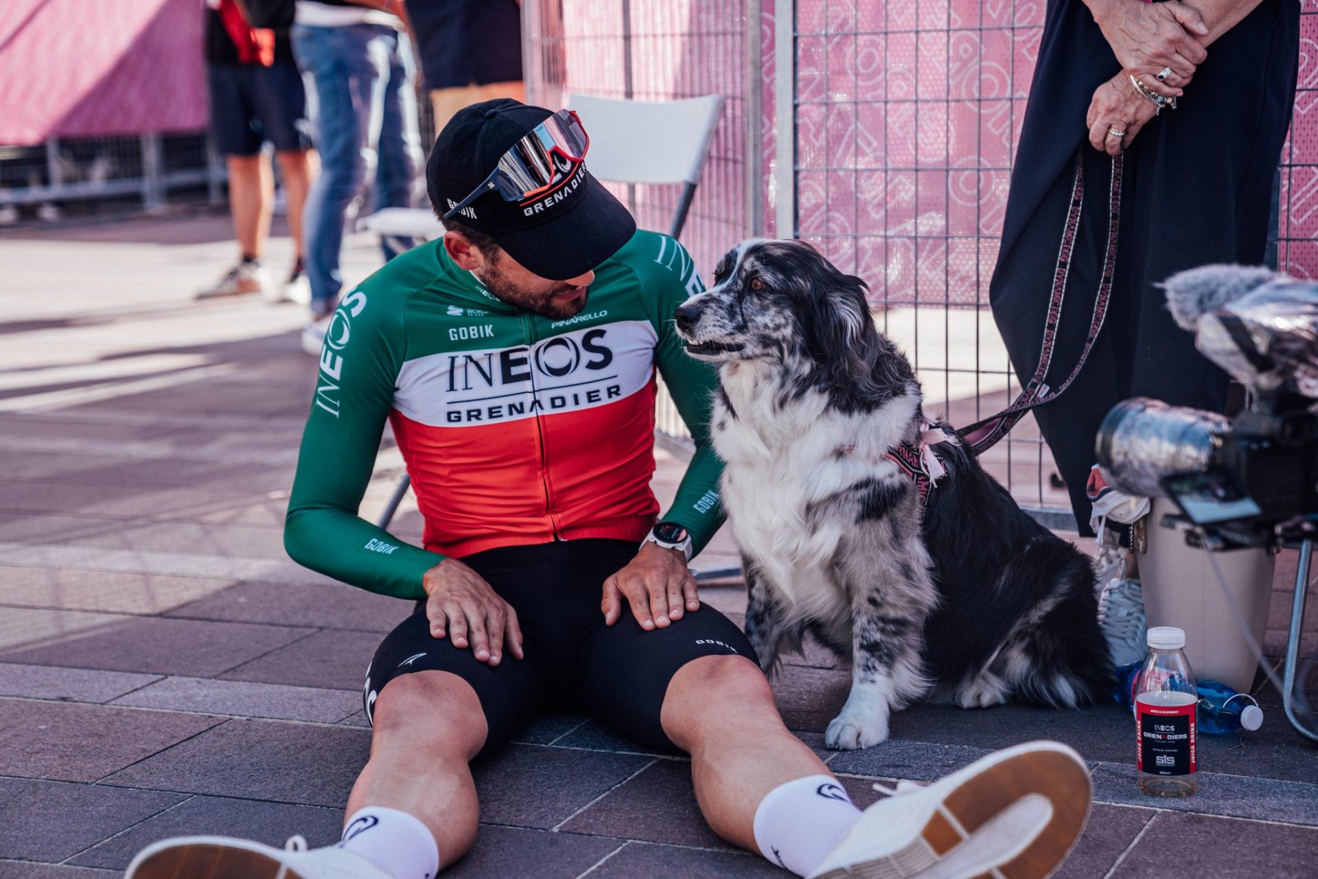 Pippo Ganna al via del Renewi Tour