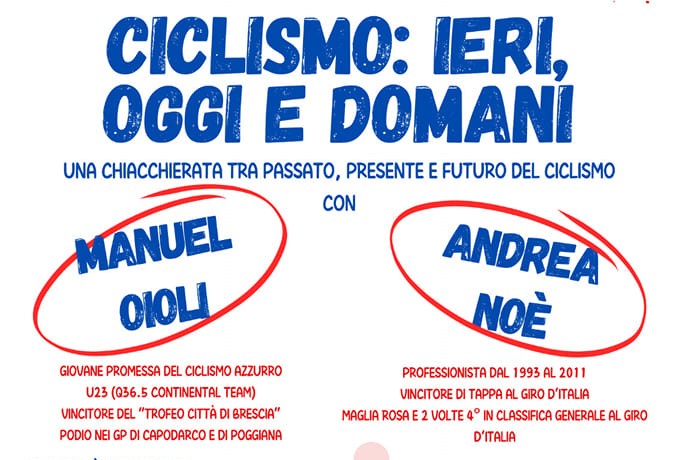 Venerdì 8 novembre si parla di ciclismo a Borgomanero con Oioli e Noè