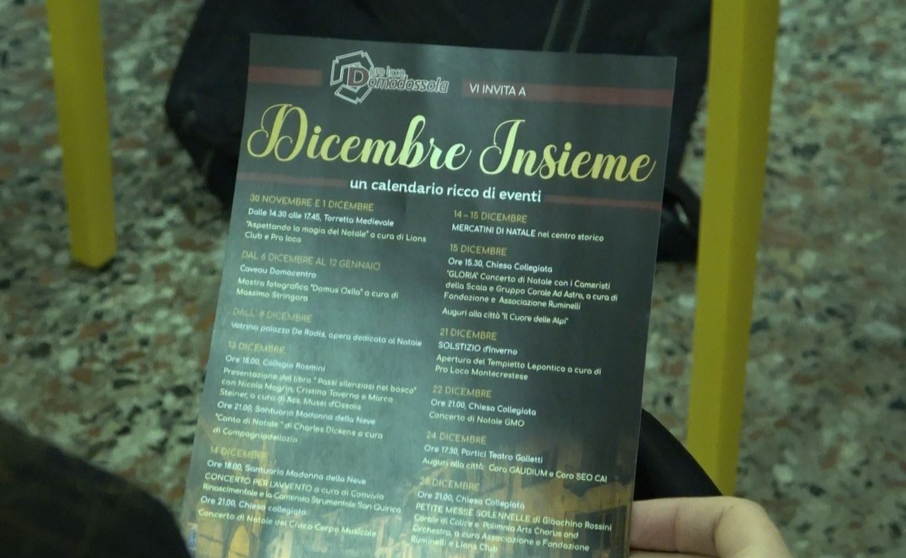 “Dicembre Insieme” è il programma degli eventi natalizi a Domo