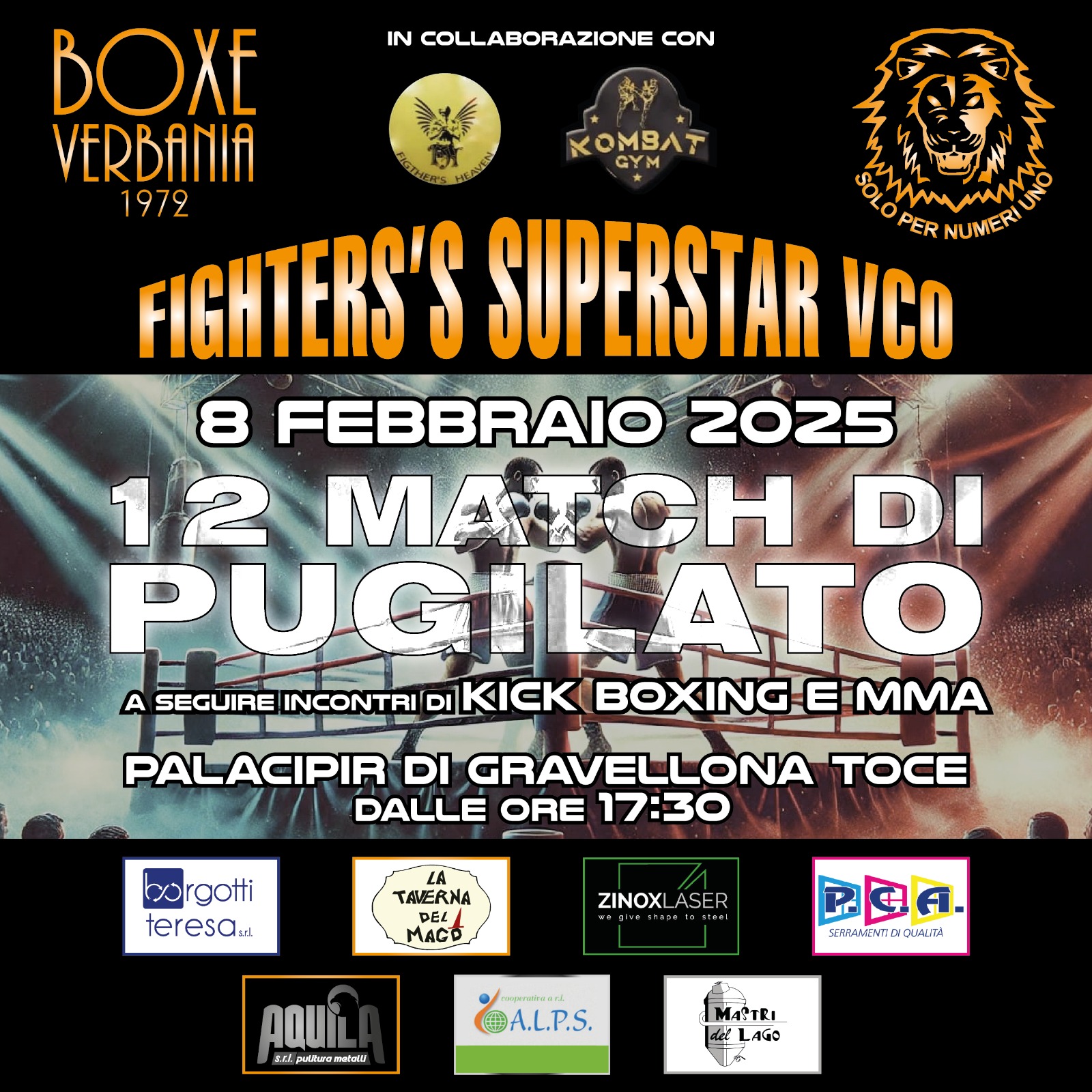 Sabato 8 febbraio al PalaCipir il Fighter's Superstar VCO