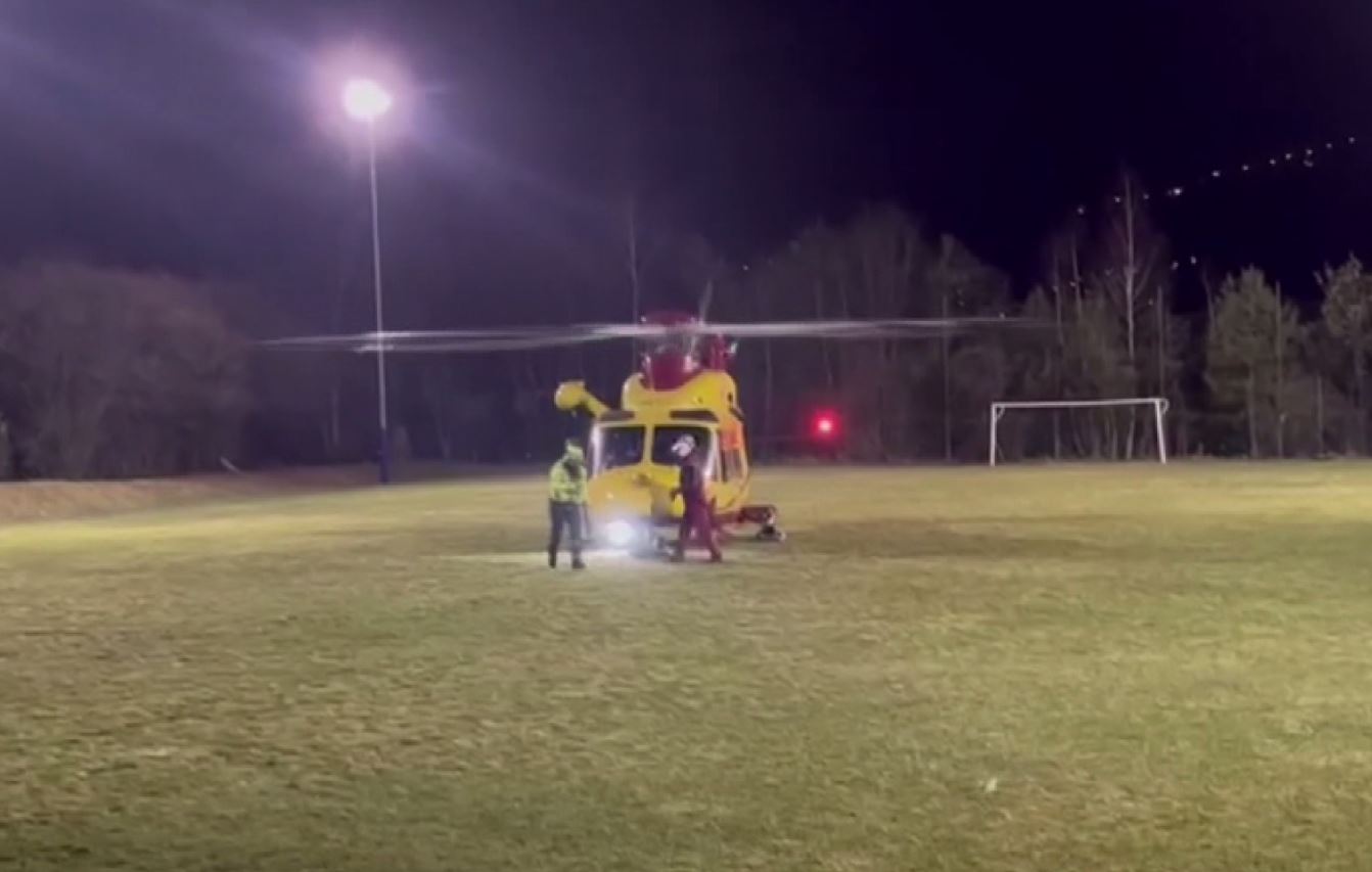 Malesco, prove tecniche di atterraggio per l'eliambulanza