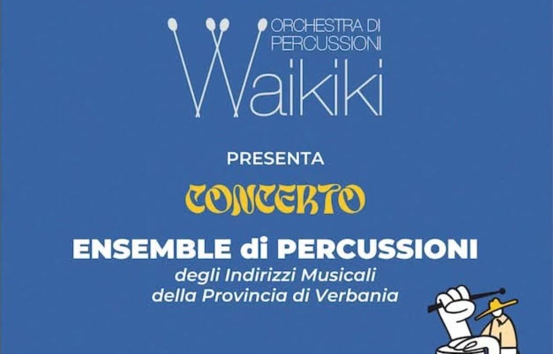 Sabato alle 21 a Casa Ceretti a Verbania concerto dell'orchestra di percussioni Waikiki