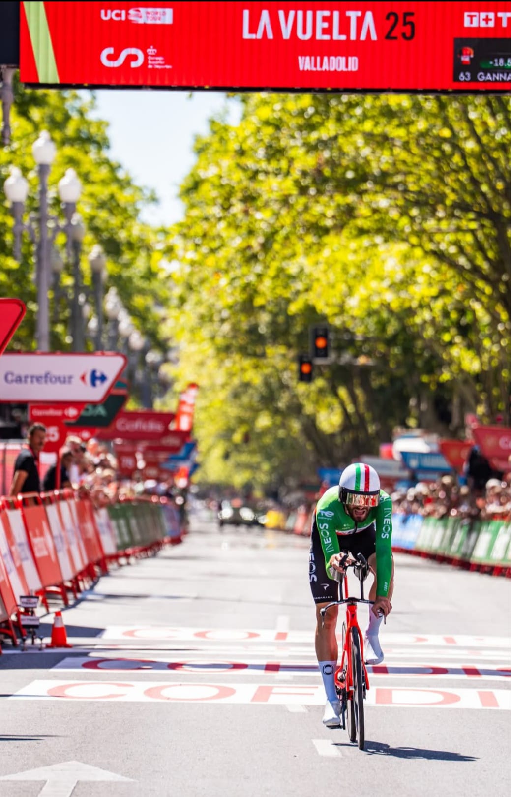 Ganna torna al successo: sua la crono con partenza e arrivo a Valladolid