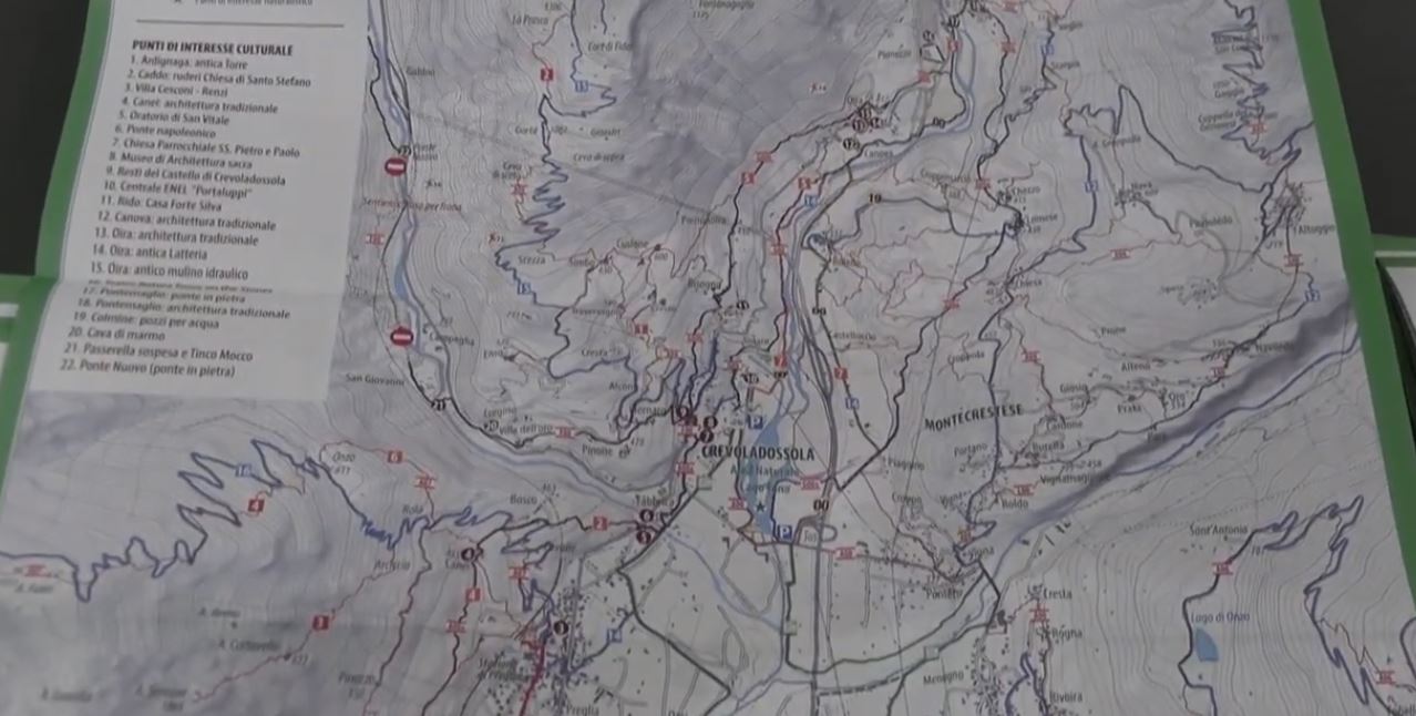 Mappa degli itinerari di Crevoladossola per i turisti:  l'ha realizzata l'Ossola Outdoor Center