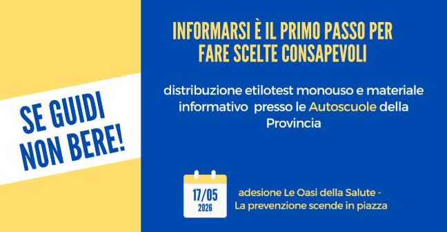Mese della prevenzione alcologica, in Asl Vco focus su alcol e guida