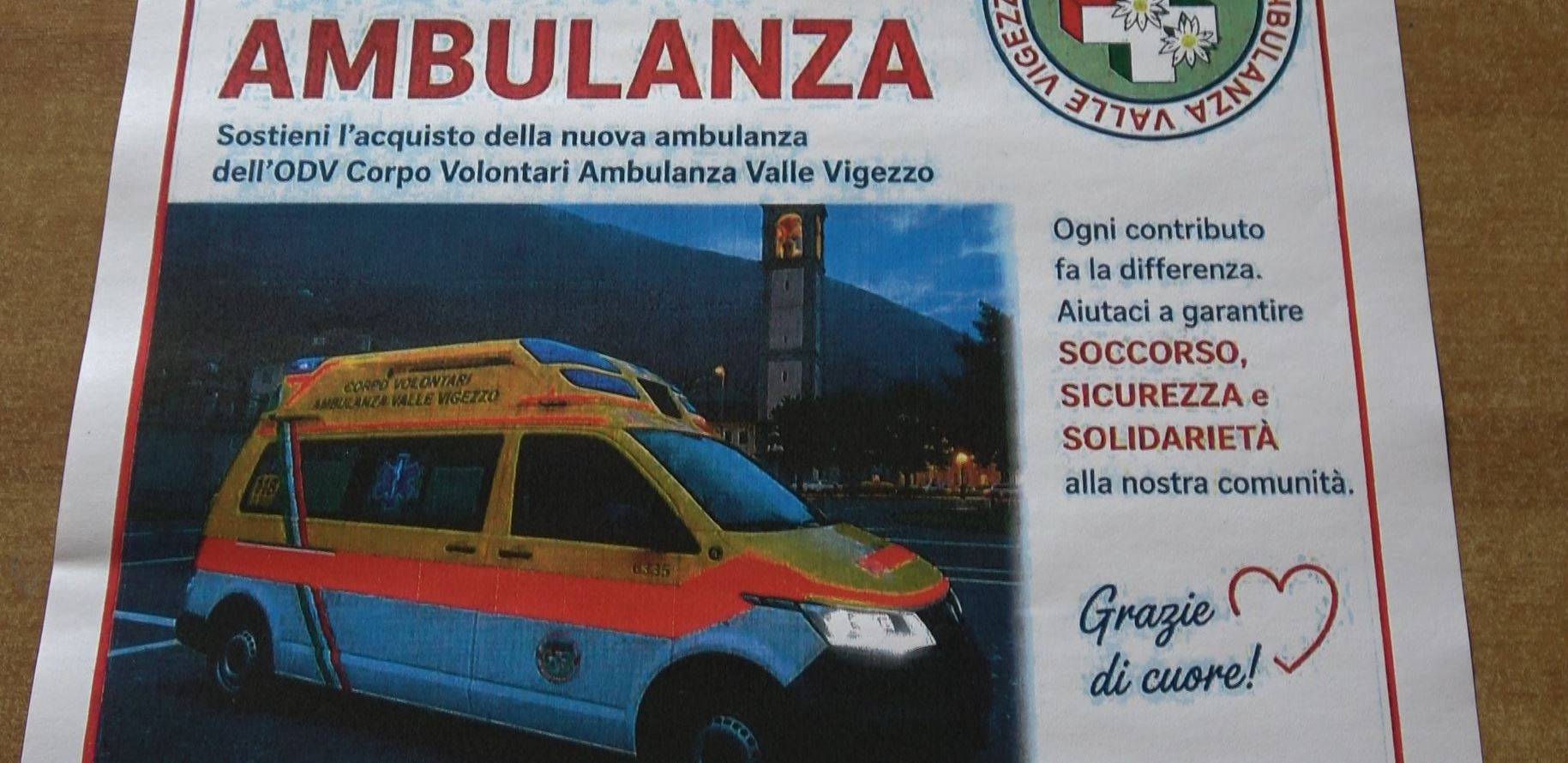 Donare per Crescere: raccolta fondi per il nuovo mezzo per le emergenze dell'ambulanza della Valle Vigezzo