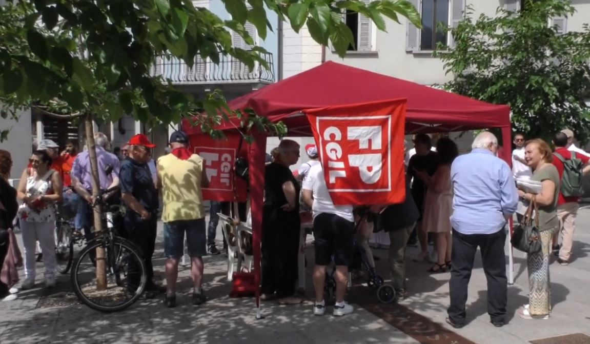 A Domodossola presidio della Cgil a sostegno della sanità pubblica