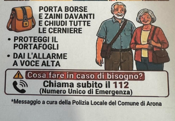 Mercato Arona. Al via campagna di informazione per prevenire i borseggi