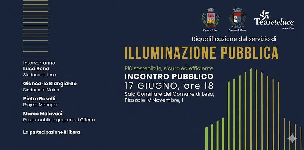Lesa e Meina, illuminazione: incontro pubblico mercoledì alle 18