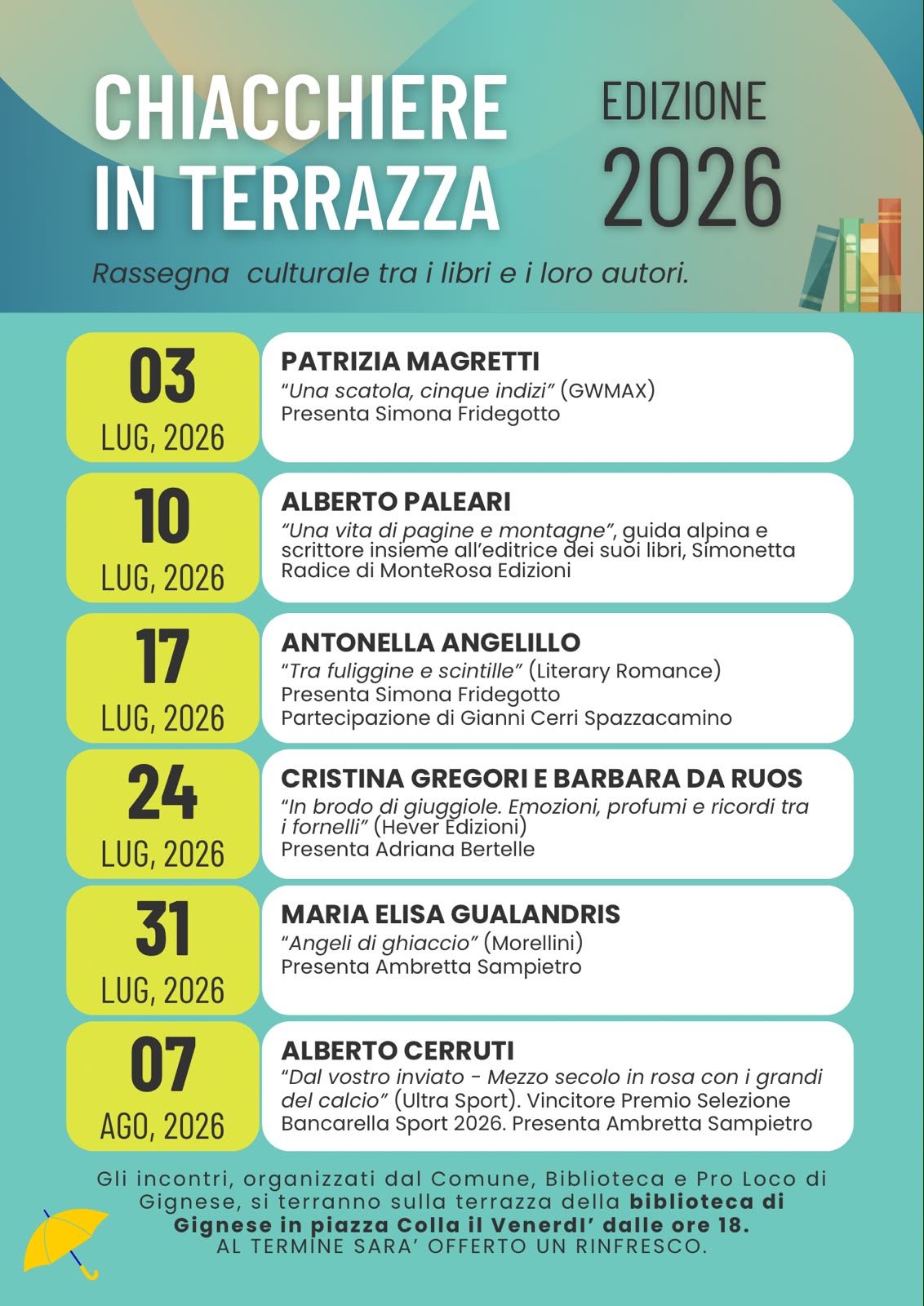 Al via da oggi a Gignese la rassegna "Chiacchiere in terrazza"