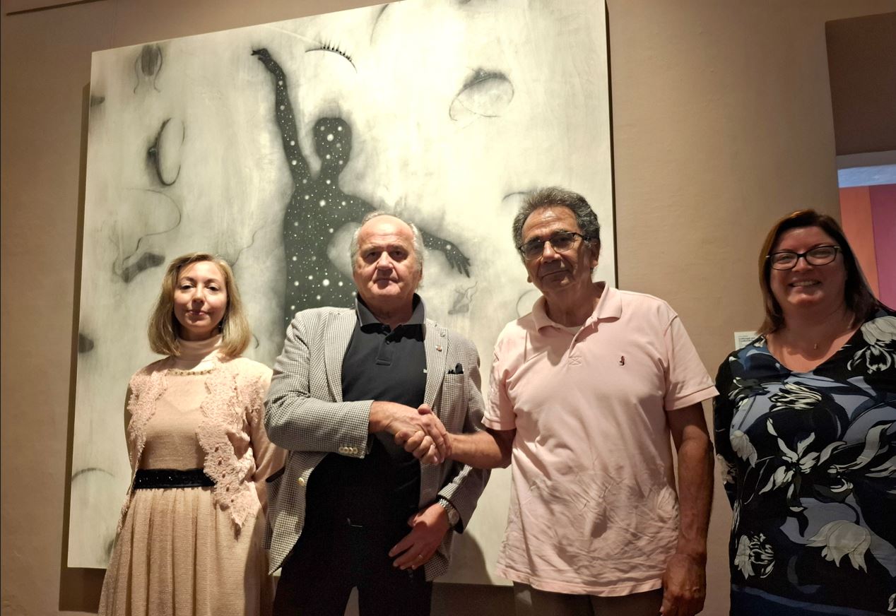 "Un’arabesque per Troubetzkoy" di Omar Galliani donato stamattina dall'artista al Museo del Paesaggio di Verbania