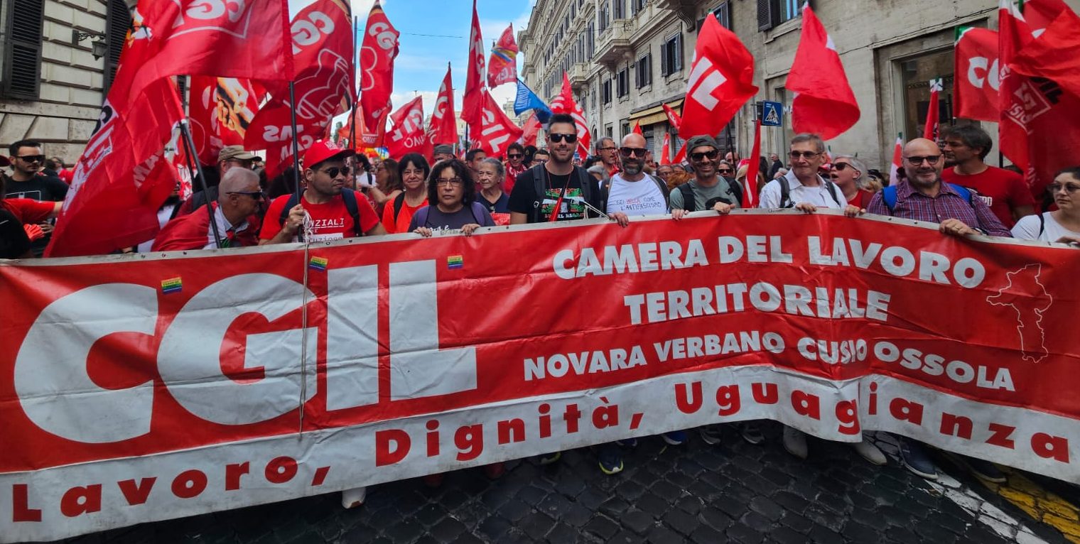 In 300 a Roma da Vco e Novarese per la manifestazione promossa dalla Cgil