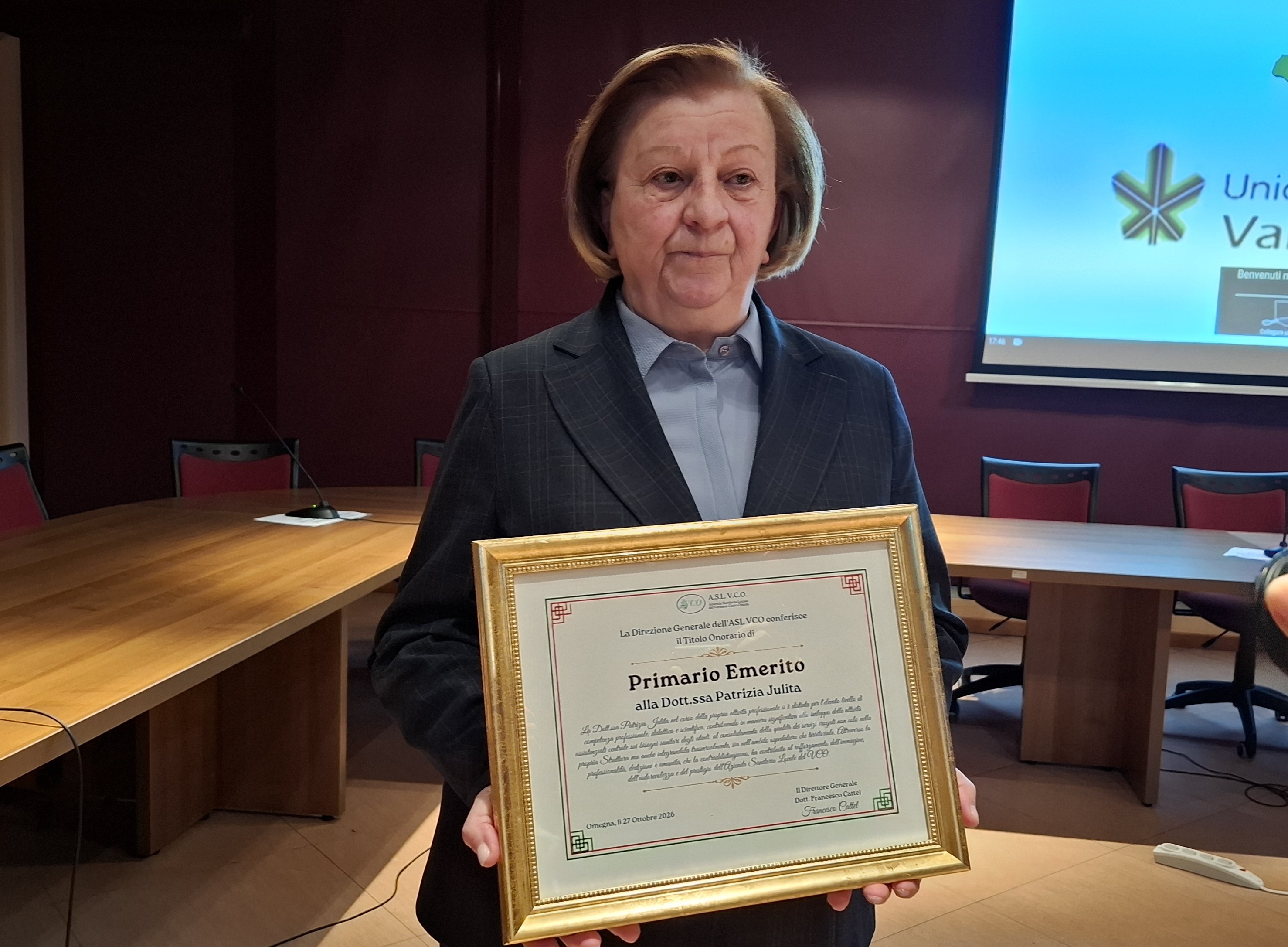 A Patrizia Julita conferito il titolo onorario di Primario Emerito